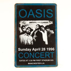 oasis concert tin sign