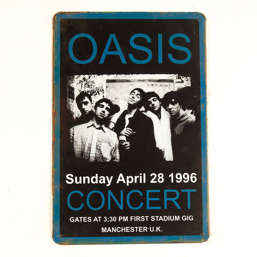 Oasis concert tin sign