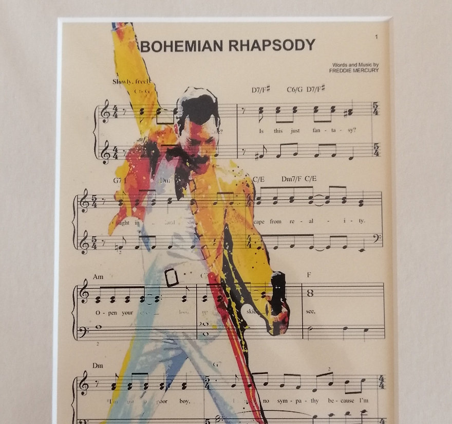 Freddie Mercury Sheet Music Print