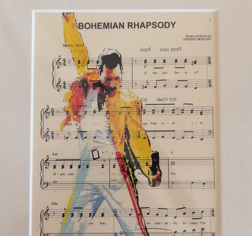 Freddie Mercury Sheet Music Print