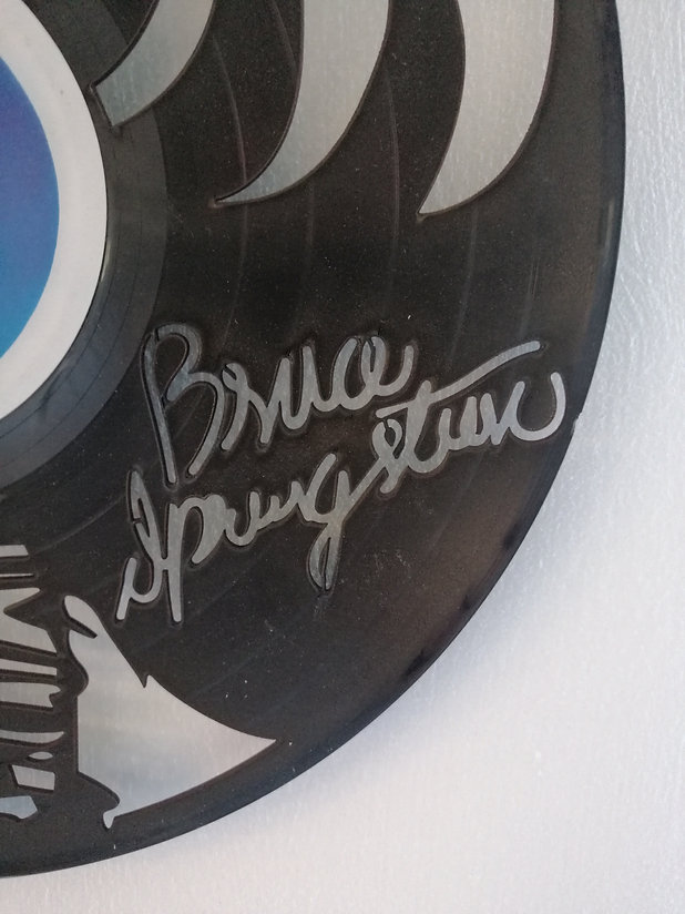 Bruce Springsteen Vinyl Clock close up 3