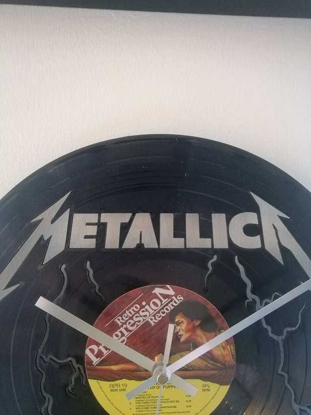 Metallica Vinyl Clock close up 1