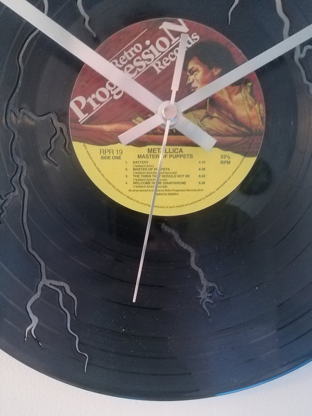 Metallica Vinyl Clock close up 2