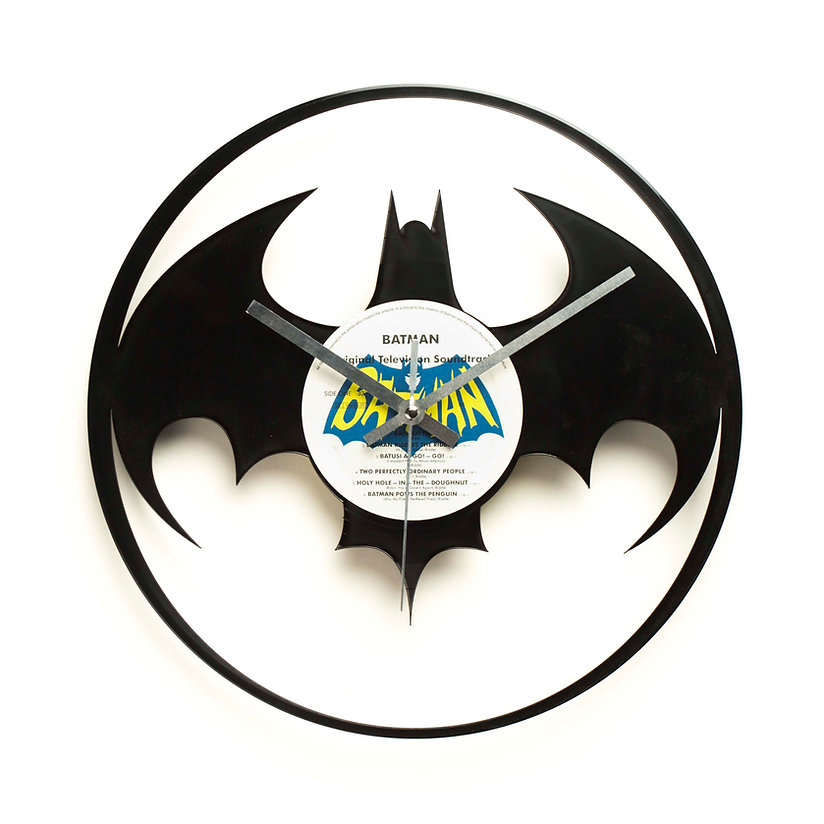 Modern Batman Logo Vinyl Clock