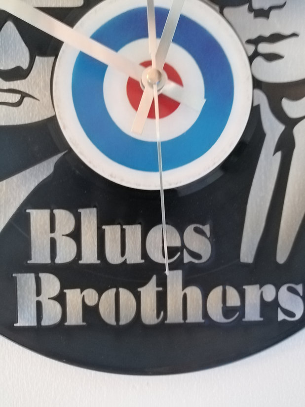 The Blues Brothers Vinyl Clock close up 2