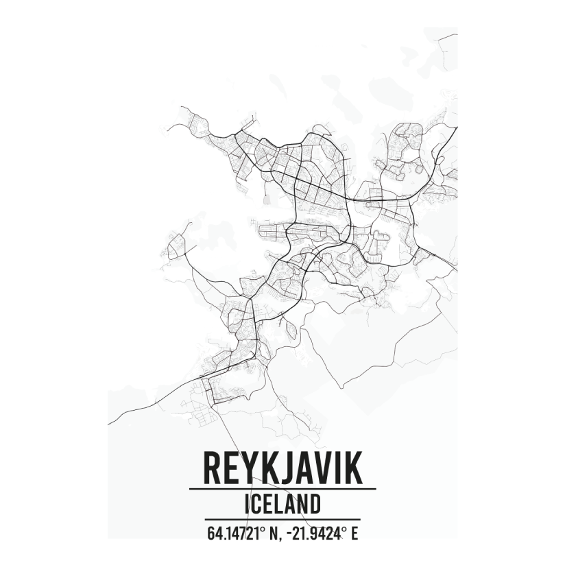 Reykjavik Iceland map