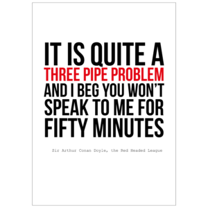 Sherlock Holmes Red Headed League Quote A3 Print