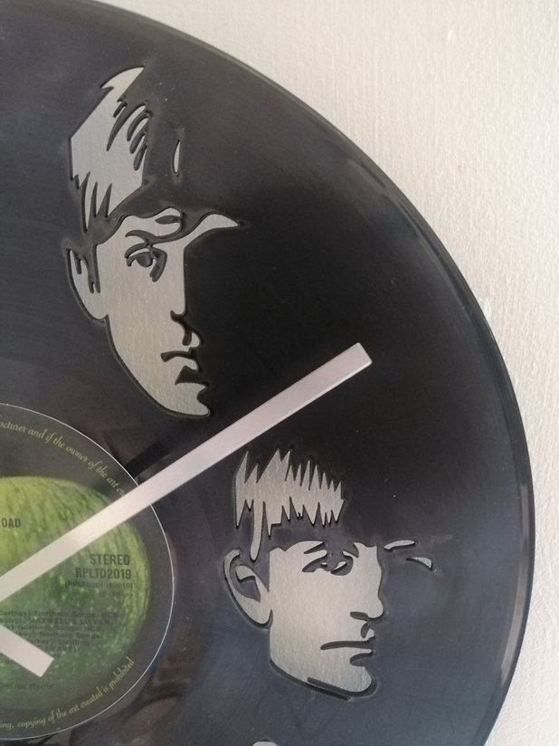 The Beatles Vinyl Clock close up 2 The Beatles Vinyl Clock close up 2