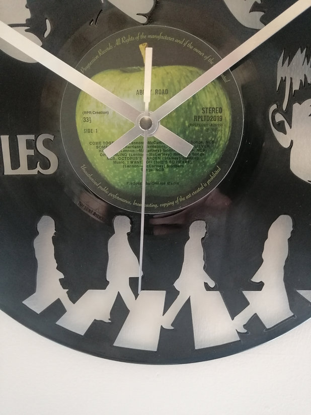 The Beatles Vinyl Clock close up 3 The Beatles Vinyl Clock close up 3