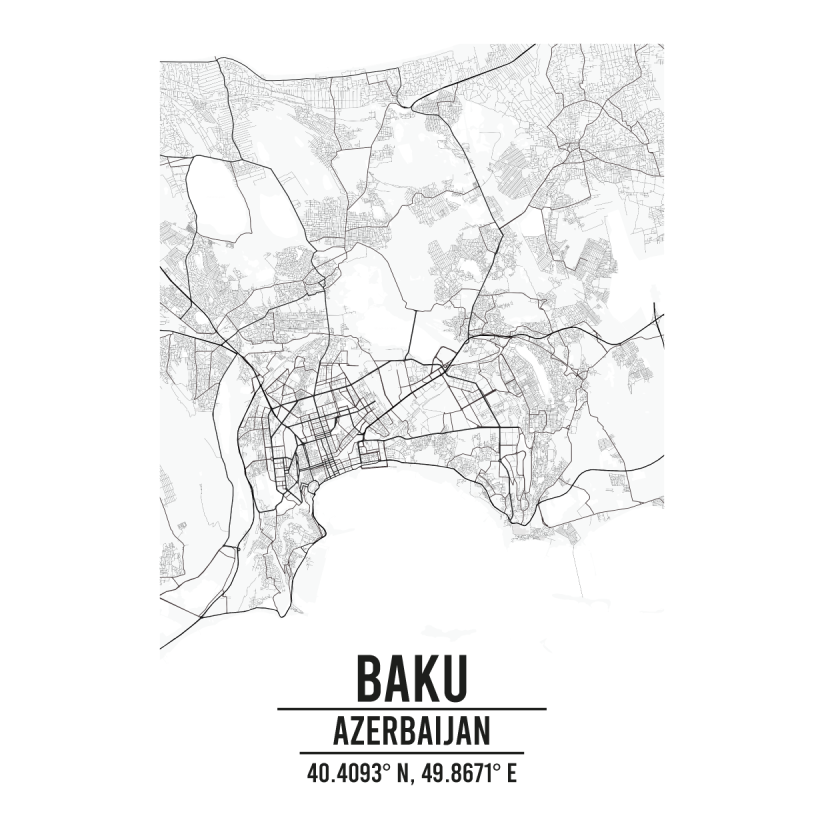 Baku Azerbaijan map