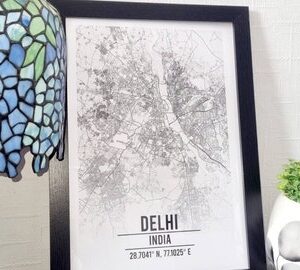 Delhi, India A3 Map Print