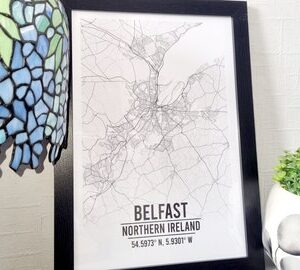 Belfast, Northern Ireland A3 Map Print