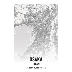 Osaka Japan map