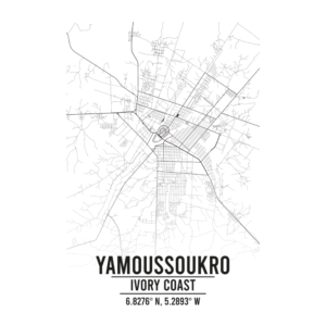 Yamoussoukro Ivory Coast map
