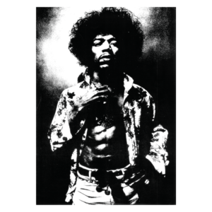 746 Jimi Hendrix Black and White Poster