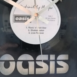 Oasis Liam Gallagher Vinyl Clock close up 2