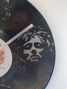 Queen Band Vinyl Clock close up 3