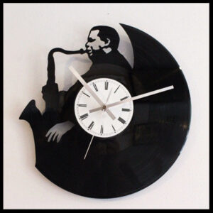Jazz Saxophone Vinyl Clock