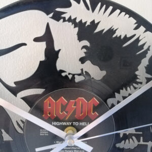 ACDC Angus Young Vinyl Clock close up 1