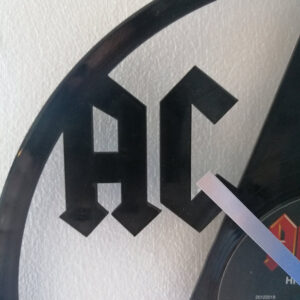 ACDC Logo Vinyl Clock close up 1 ACDC Logo Vinyl Clock close up 1