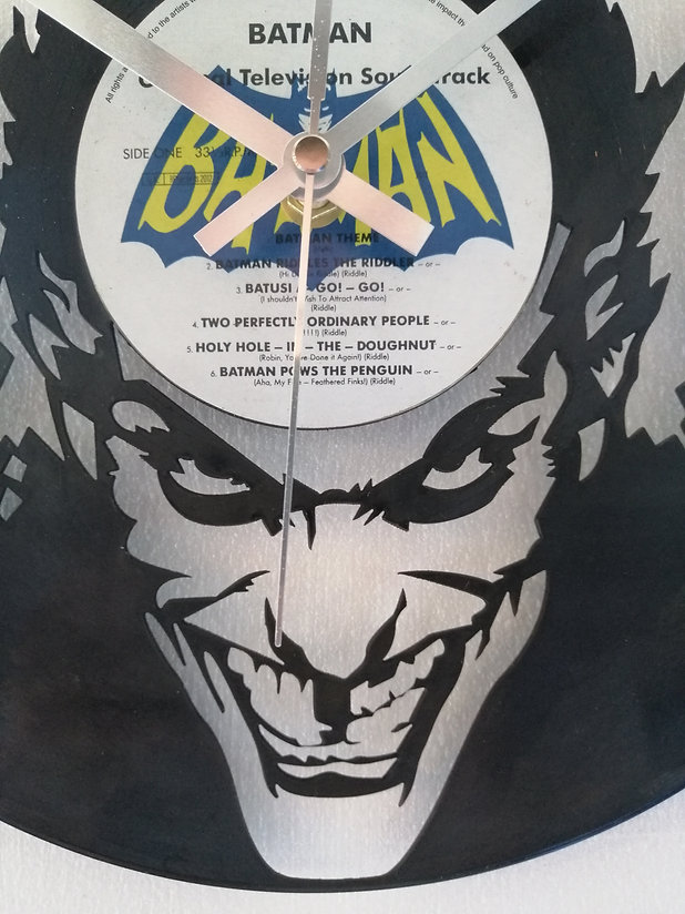 Batman Joker Vinyl Clock close up 1