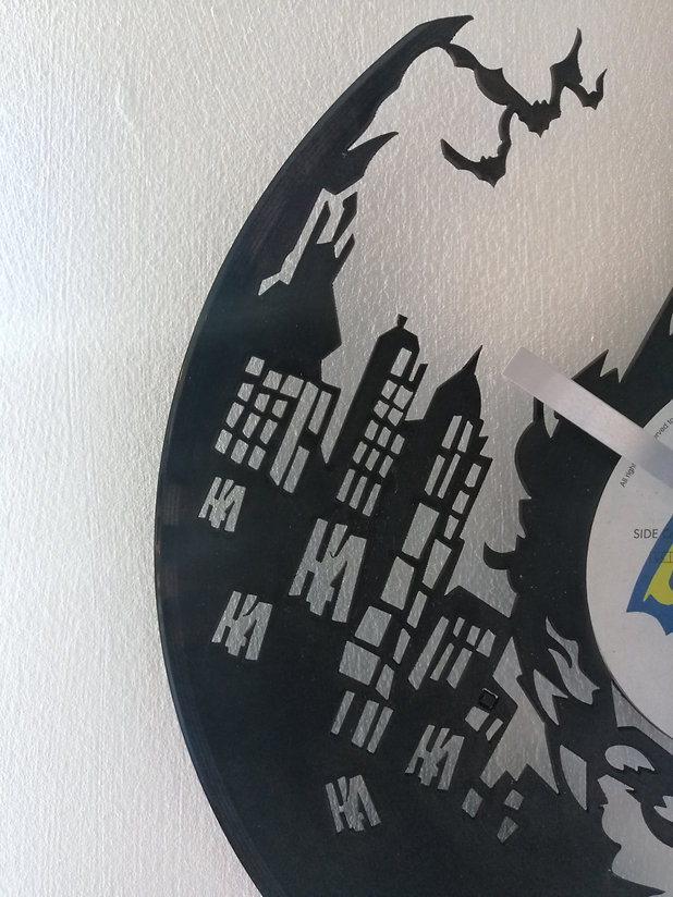 Batman Joker Vinyl Clock close up 2