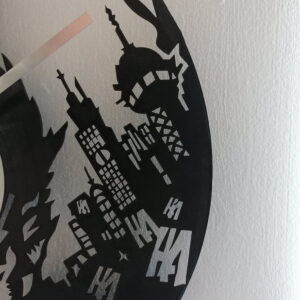 Batman Joker Vinyl Clock close up 3