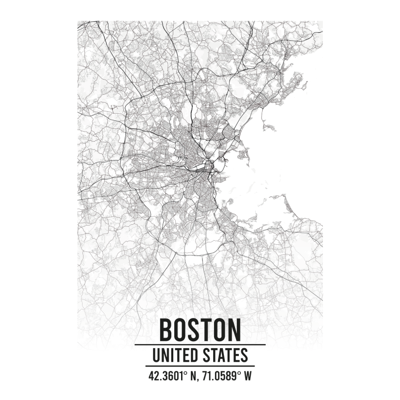 Boston United States map