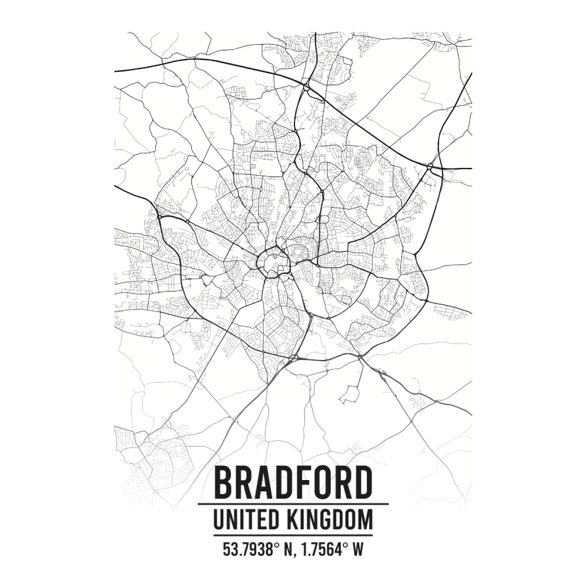 Bradford United Kingdom map