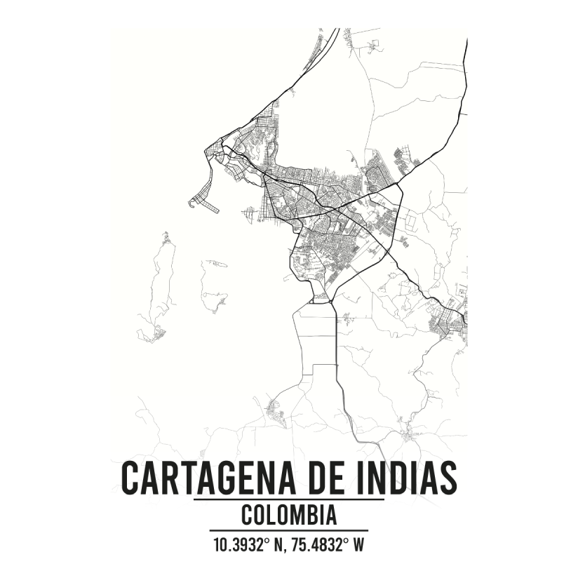 Cartagena de Indias Colombia map