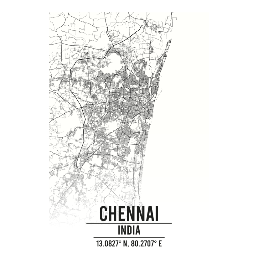 Chennai India map