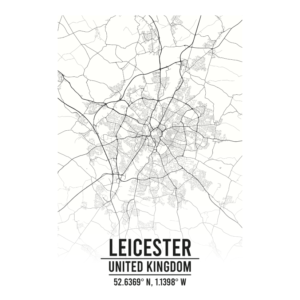 Leicester United Kingdom map