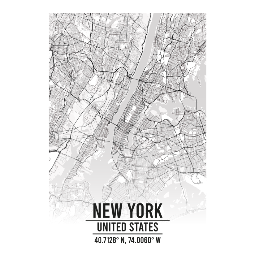 New York United States map