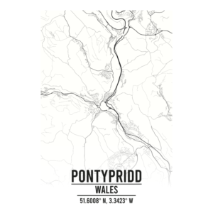 Pontypridd Wales map