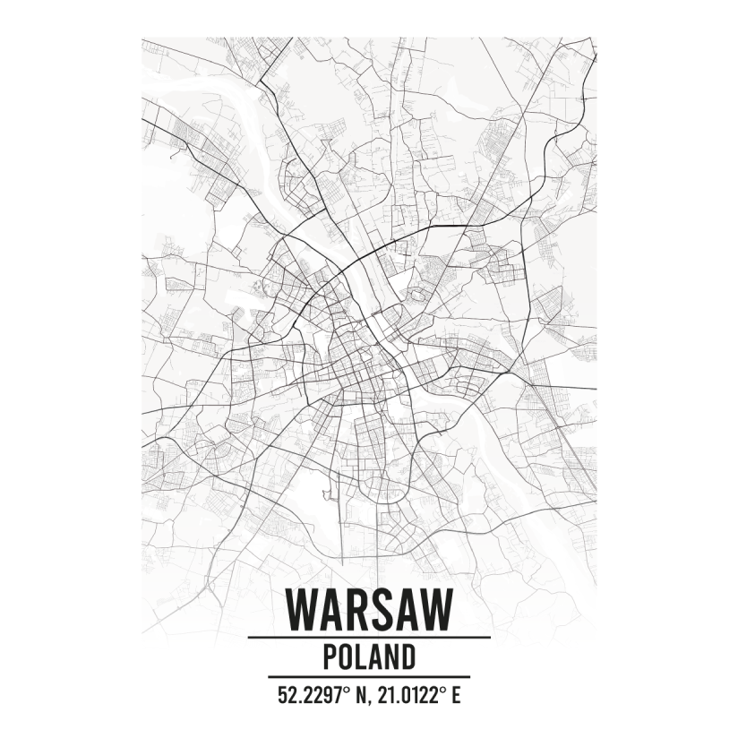 Warsaw Poland map