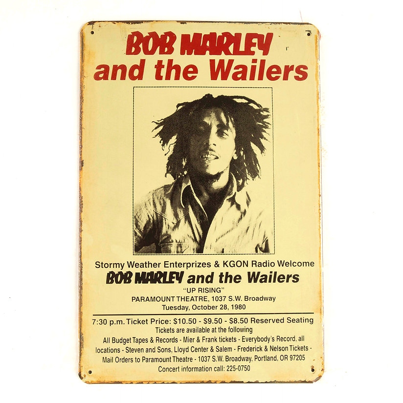 Bob Marley Live Tin Sign