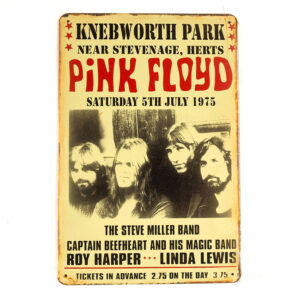Pink Floyd Live at Knebworth Tin Sign